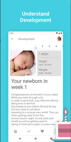 Screenshot of the baby+app